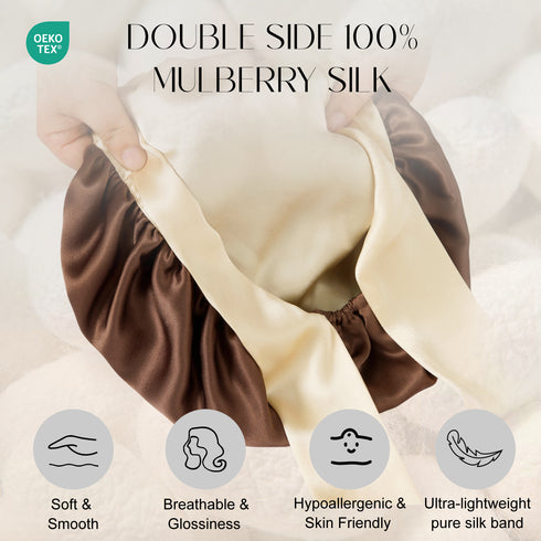 100% Double Layered Silk Sleep Cap